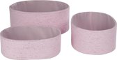 Cosy @ Home summer pink mandjes set 3 ovaal 30x22x12cm 27x19x10cm 24x16x8cm