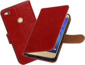 BestCases.nl Rood Pull-Up PU booktype wallet cover hoesje voor Huawei P8 Lite 2017 / P9 Lite 2017