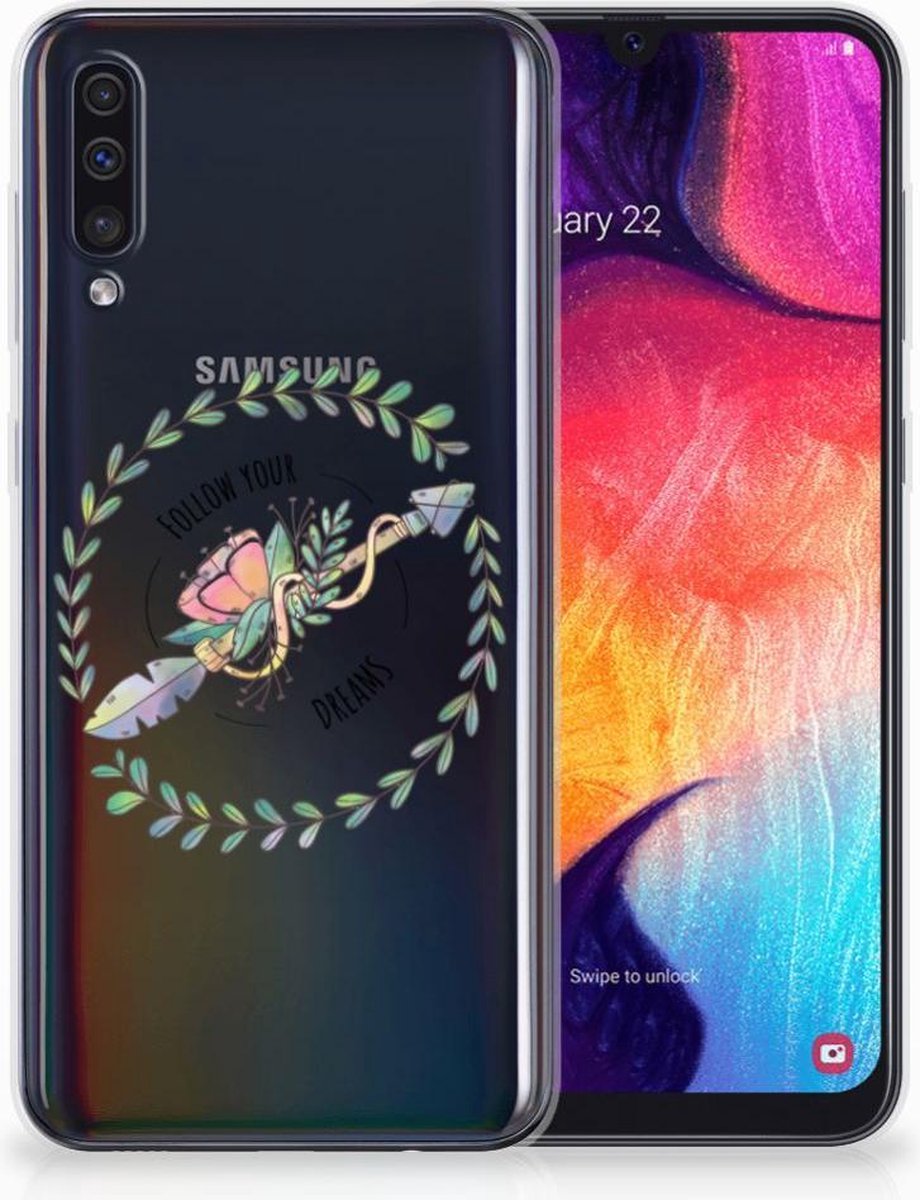 Samsung Galaxy A50 Telefoonhoesje met Naam Boho Dreams