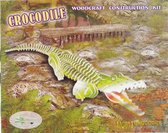 3D Puzzel Bouwpakket Krokodil - hout - gekleurd
