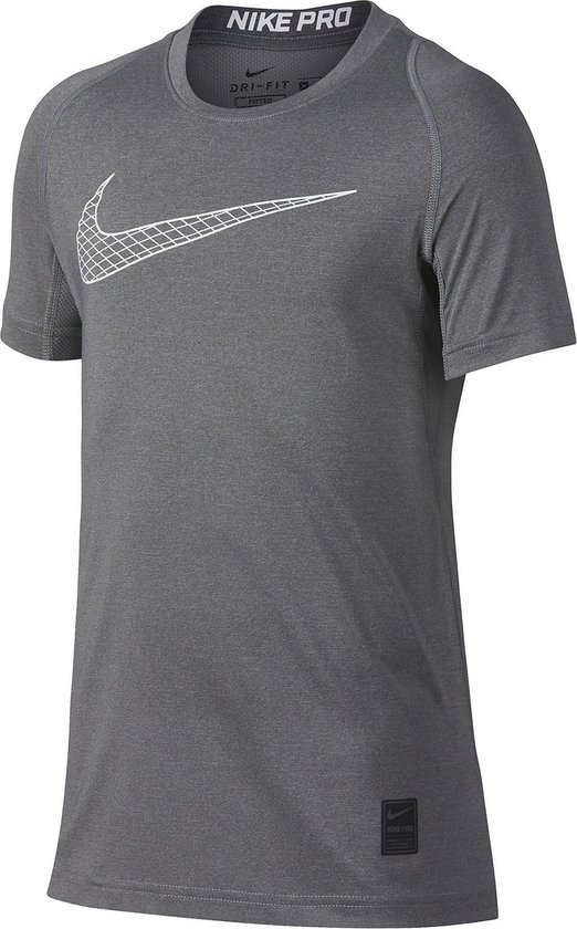 Nike Pro Fitted Sportshirt - Maat 152 - Unisex - grijs/wit Maat L-152/158 |  bol.com