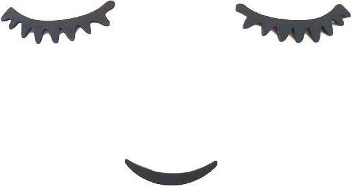 Spiegel / muursticker - Eye brow / Wenkbrauw - Zwart - Kunststof - 21 x 12 cm