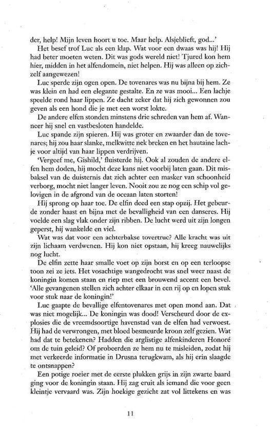 Tekstpagina met een verhaal over de magie van elfen en de koningin.