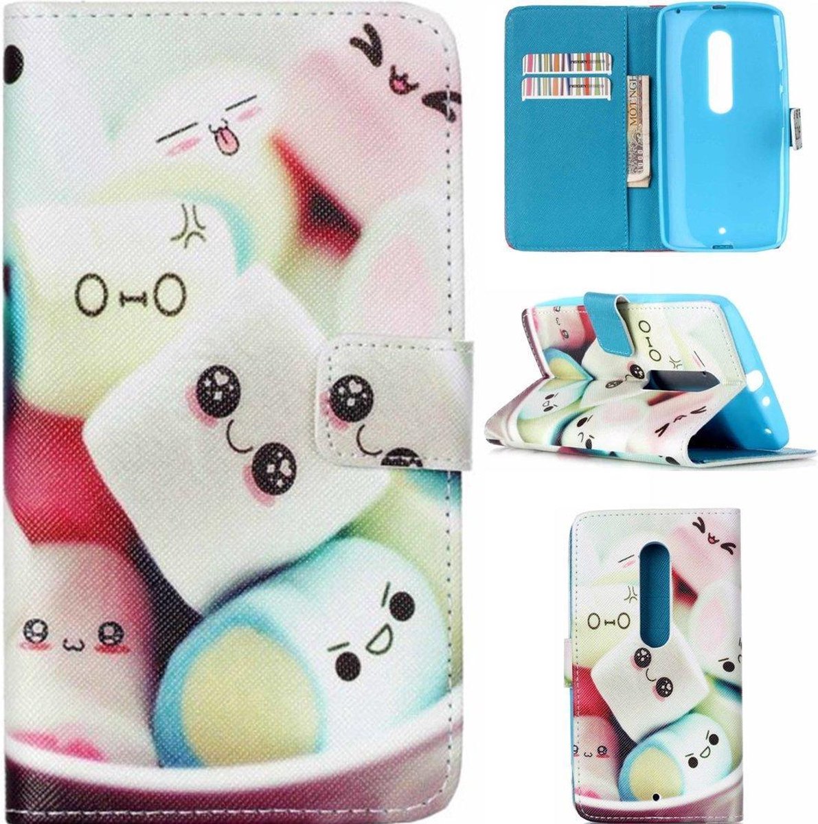 Candy print wallet hoesje Motorola Moto X Play