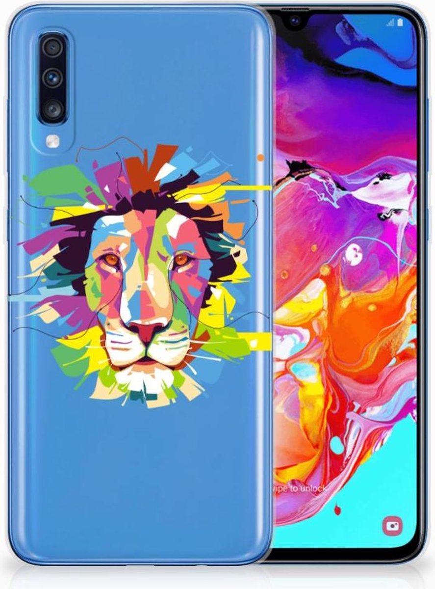 Samsung Galaxy A70 Telefoonhoesje met Naam Lion Color