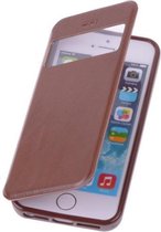 View Case Bruin Apple iPhone 5 / 5S - Book Case Cover Wallet Hoesje