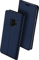 Samsung Galaxy S9 Plus - Lederen Wallet Hoesje Blauw met Siliconen Houder - Portemonee Hoesje