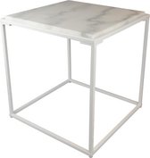 Home Delight bijzettafel - Marma - 42x42x43.5cm - wit