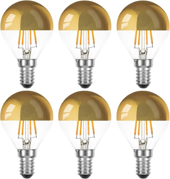 6 stuks led kopspiegellamp goud E14 4W 360lm 2200K Niet dimbaar | bol.com