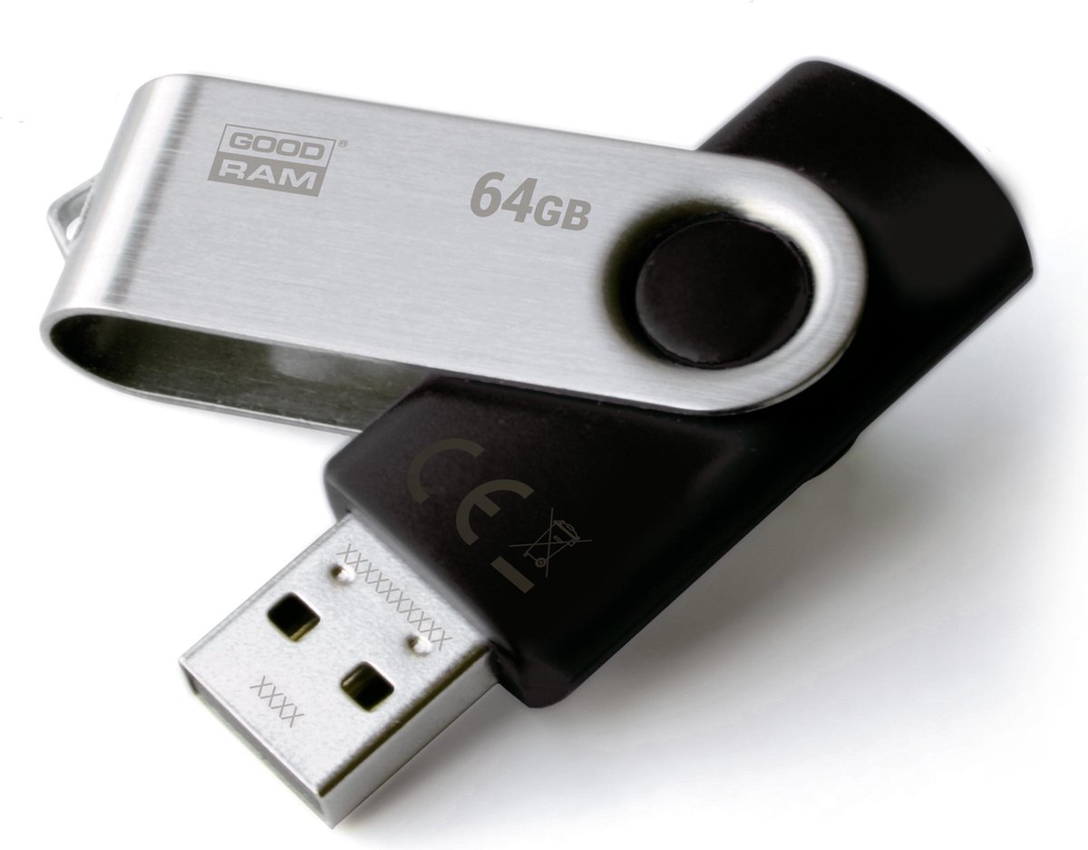 Goodram 64GB USB 2.0 64GB USB 2.0 Type-A Zwart, Zilver USB flash drive