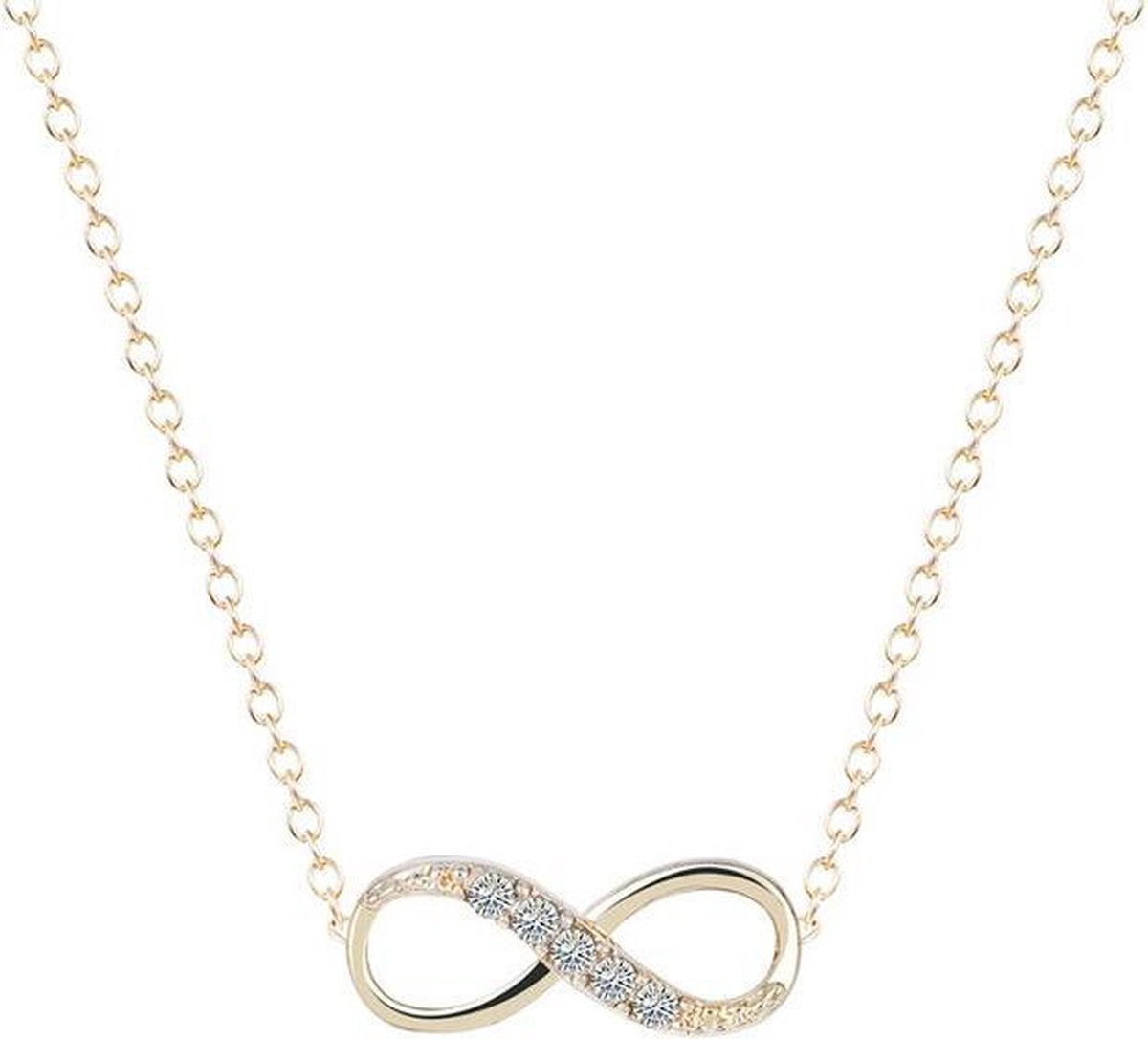 24/7 Jewelry Collection Infinity Ketting - Diamantjes - Goudkleurig