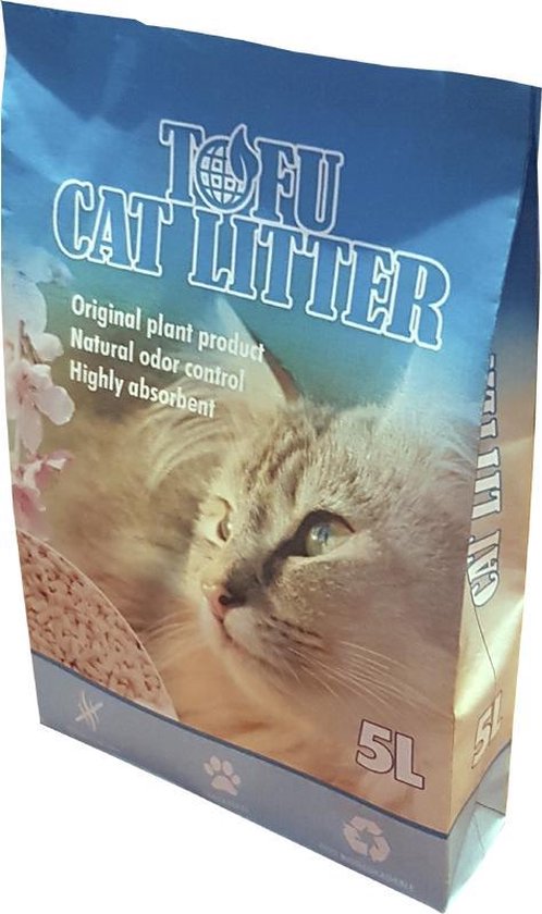 Foto: Tofu kattenbakvulling 100 biologisch afbreekbaar 5 liter klontvormend regular natural