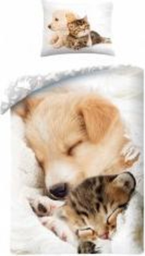 Verwonderlijk bol.com | Cute Animals Dekbedovertrek Puppy en Kitten VN-94