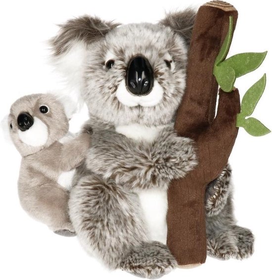 Meer dan wat dan ook Raad Spijsverteringsorgaan Knuffel koala met baby en boomstam 25 cm | bol.com