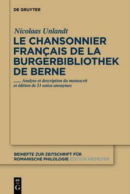 Le Chansonnier Fran ais de la Burgerbibliothek de Berne
