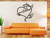 Muursticker - Hart - 50x55 - Zwart