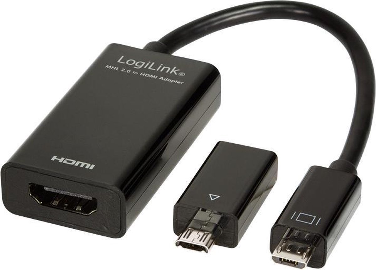LogiLink UA0142A tussenstuk voor kabels MHL HDMI Zwart