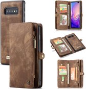 CASEME Samsung Galaxy S10 Plus Vintage Portemonnee Hoesje - Bruin