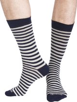 eleven46 - Herensokken Blauw Creme - Streepjes Patroon