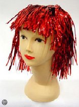 Pruik Glitter Rood