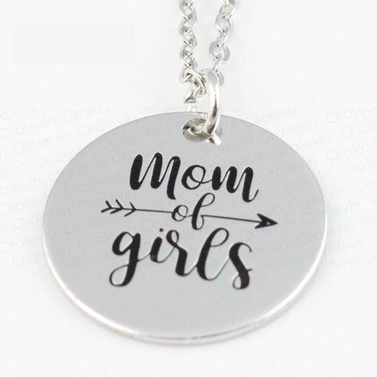 Ketting | Mom of girls | zilverkleurig