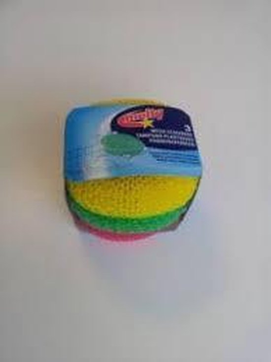 Multy nylon spons - Pannenspons 3 stuks - Diverse kleuren | bol