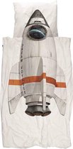 SNURK Rocket - Dekbedovertrek - Eenpersoons - 140x200/220 cm + 1 kussensloop 60x70 cm - Wit