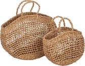 Jaria Zeegras Tas Shopper / Opbergmand set van 2 ( M / L )