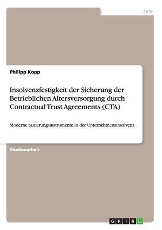 Insolvenzfestigkeit der Sicherung der Betrieblichen Altersve ... - cover
