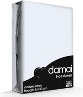 Damai - Hoeslaken (tot 25 cm) - Double Jersey - 120x200/210/220 cm - Sky blue