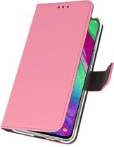 Wallet Case Hoesje voor Samsung Galaxy A40 Roze