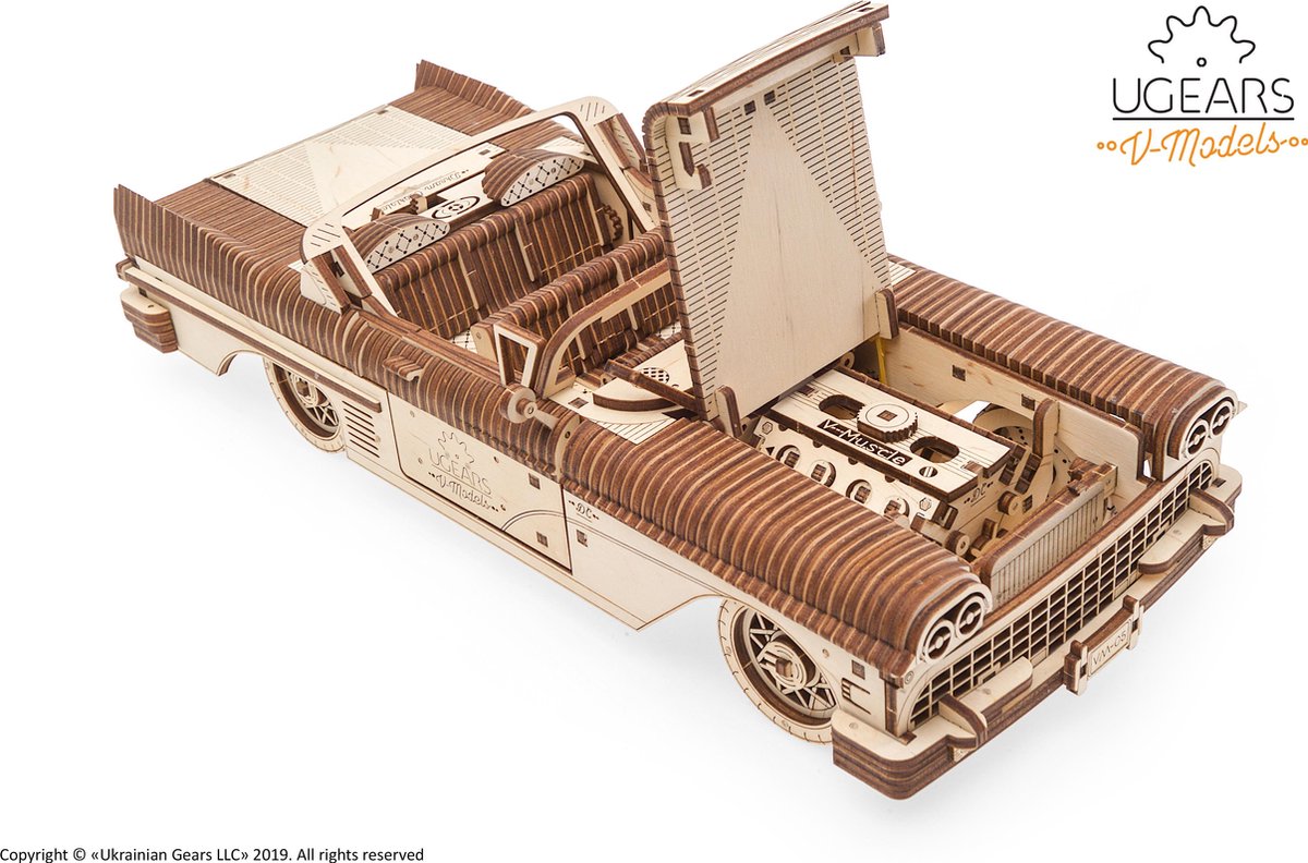 UGEARS Houten 3D Model - Droomcabriolet VM-05 — afbeelding 4