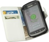 LELYCASE Book Case Flip Cover Wallet Cover Samsung Galaxy Xcover 2 S7710 Wit