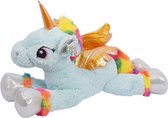 Grote pluche knuffel eenhoorn/unicorn 81 cm blauw - Knuffeldieren - Speelgoed knuffelbeesten