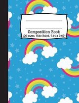 Composition Book Wide Ruled 100 pages 7.44 x 9.69 inches