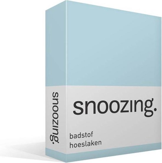 Snoozing - Badstof - Hoeslaken - Tweepersoons - 120/130/140x200 cm - Hemel