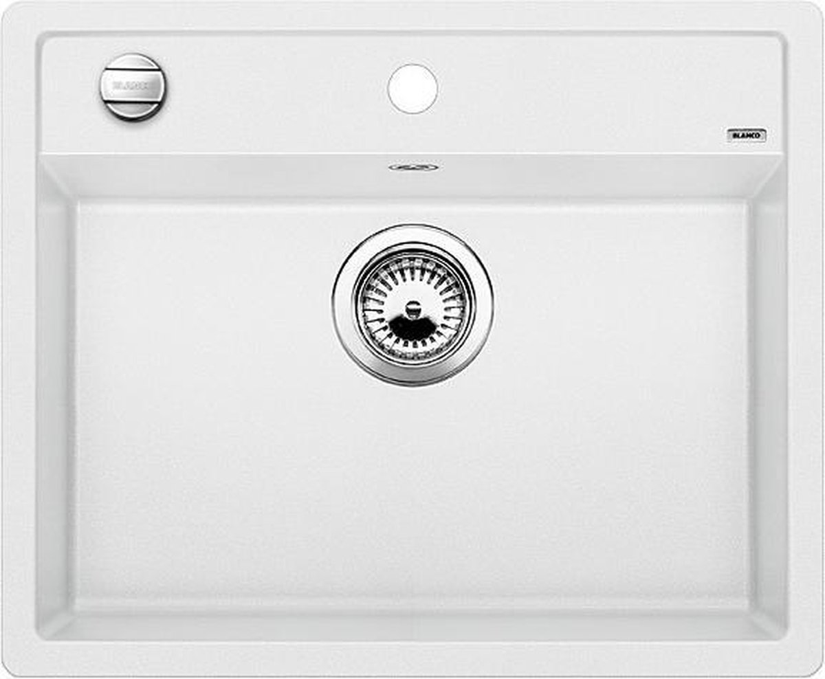 Spoelbak Blanco Dalago 6 vlakbouw wit 514771. Draaiknopbediening.