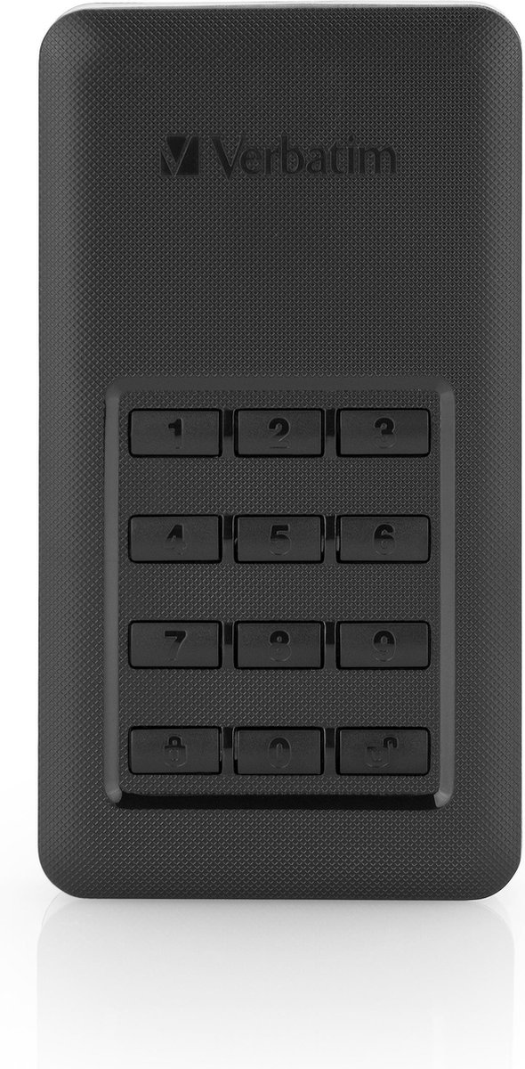 Verbatim | SSD | Extern | 256 GB | USB 3.1 | Gen 1 | 2.5 inch | Pincode | Secure | AES 256 | Portable | Zwart