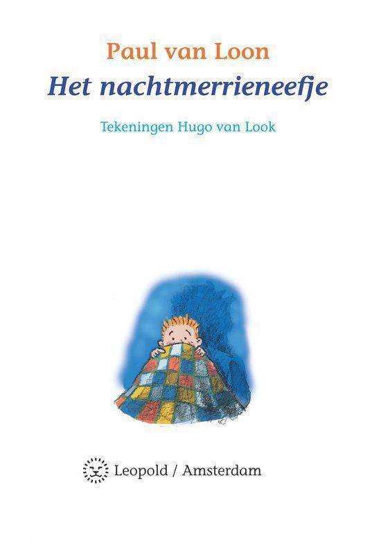 Boekcover 'Het nachtmerrieneefje' met Paul van Loon. Een jongen kruipt onder een deken.