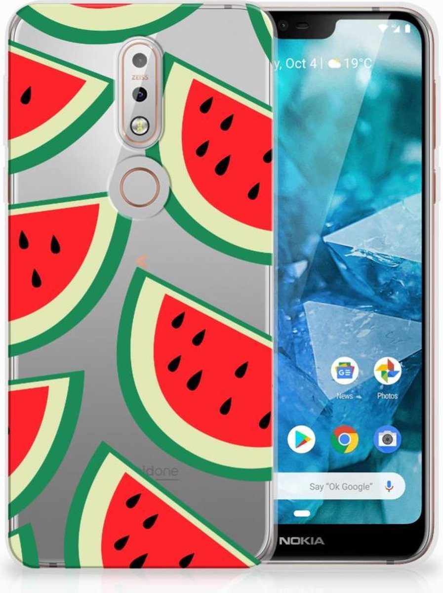 TPU Hoesje voor Nokia 7.1 Siliconen Case Watermelons