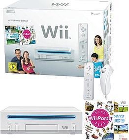 Per markering meteoor Nintendo Wii console + Wii Party & Wii Sports - Wit | bol.com