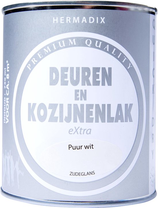 Hermadix deuren & kozijnen lak zijdeglans puur wit - 750 ml.