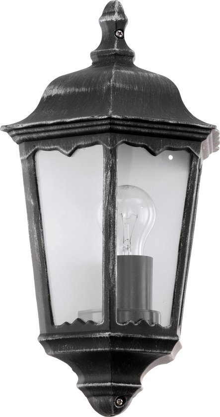 EGLO Navedo - Buitenverlichting - Wandlamp - 1 Lichts - Zwart, Zilver-Patina