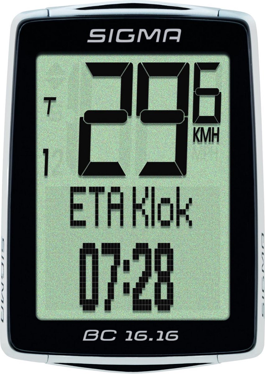 Sigma BC 16.16 Fietscomputer - 13 functies - Bedraad - Zwart