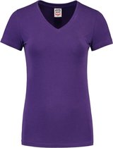 Tricorp Dames T-shirt V-hals 190 grams - Casual - 101008 - Paars - maat M