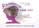 Romance Haarnetje "onzichtbaar" Donker - Voordeelset van 8 stuks = 4 zakjes a 2 stuks!!