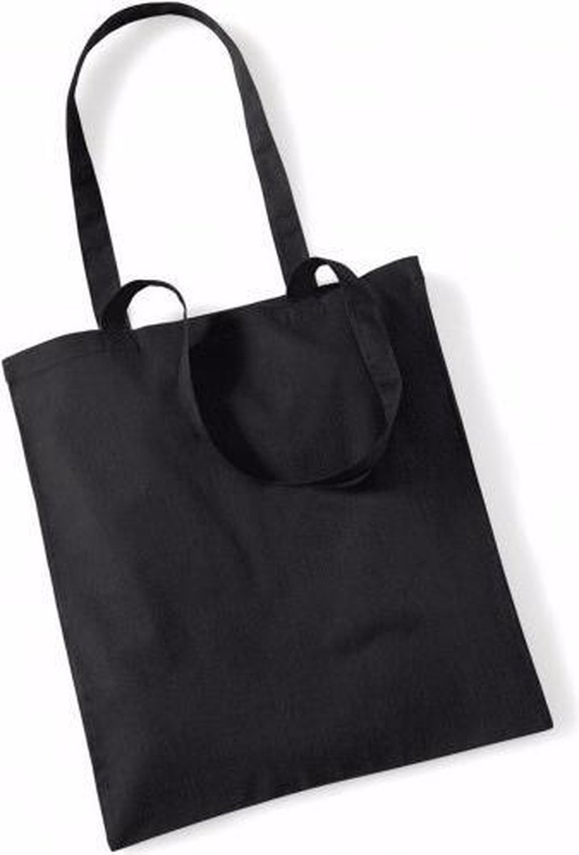 Katoenen tasje - zwart - 42 x 38 cm