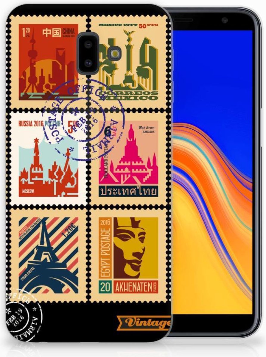 TPU Hoesje voor Samsung Galaxy J6 Plus (2018) Siliconen Back Cover Postzegels
