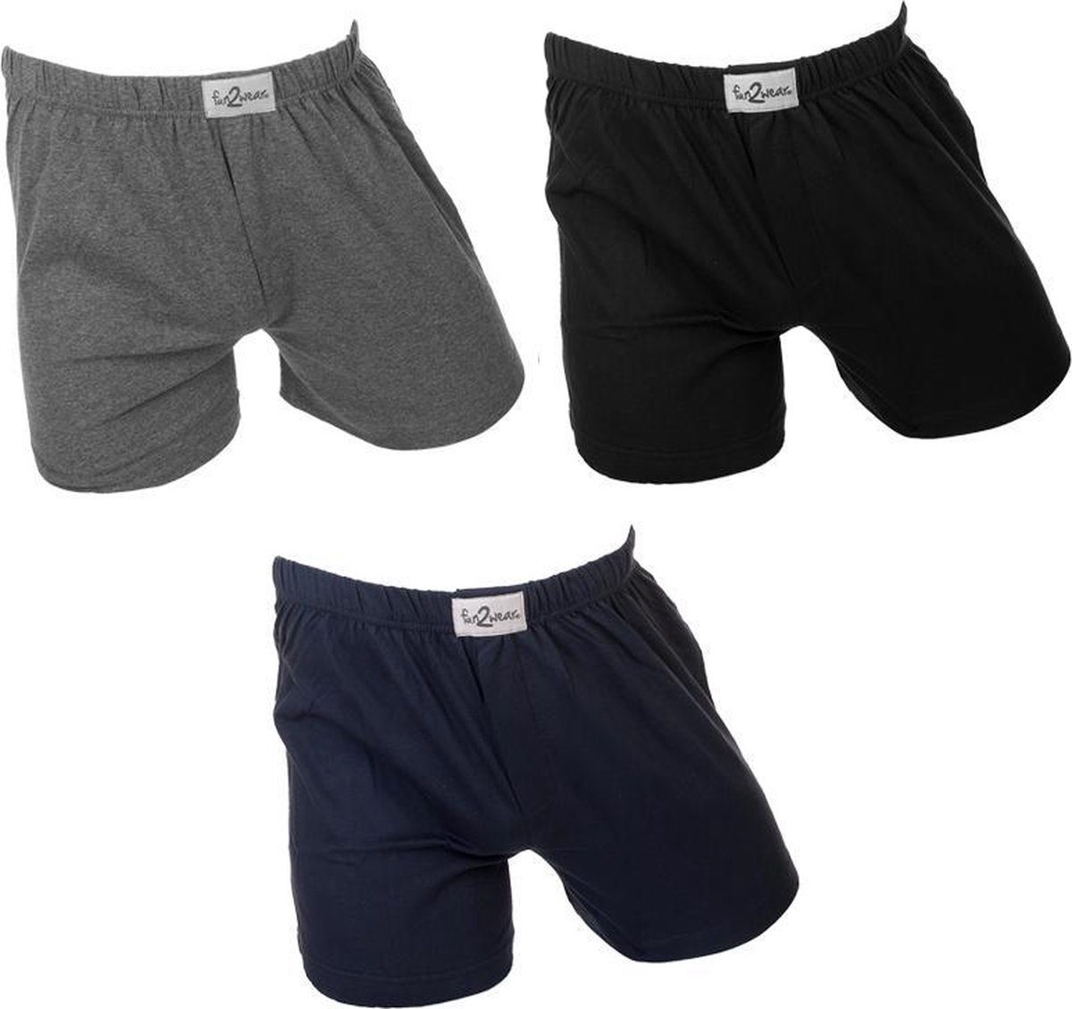 Fun2wear Wijde Boxershort Uni 3-pack DB-ZW-DG L