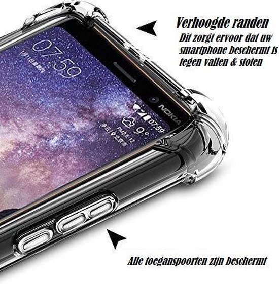 DrPhone Nokia 2.1 TPU Case - Siliconen Shock Bumper de cas avec -Backcover renforcé bords pour une protection supplémentaire